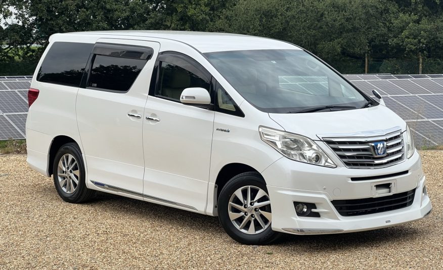 TOYOTA ALPHARD HYBRID 2012, X EDITION, 2.4 PETROL/HYBRID FULLY LOADED, 7 SEATER, PEARL WHITE PAINT, BEIGE CLOTH INTERIOR