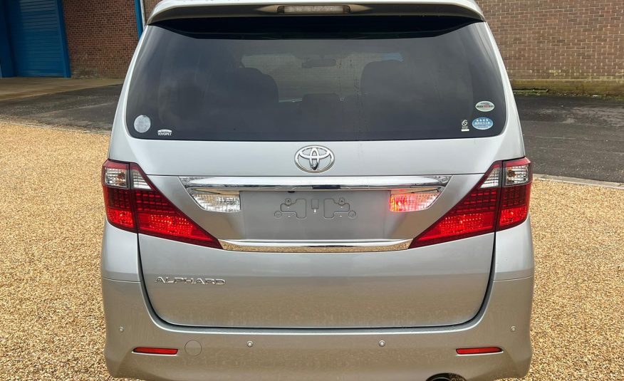 TOYOTA ALPHARD 2010, 2.4 PETROL FULLY LOADED, 4WD, 8 SEATER, PEARL SILVER PAINT, BLACK LEATHER INTERIOR