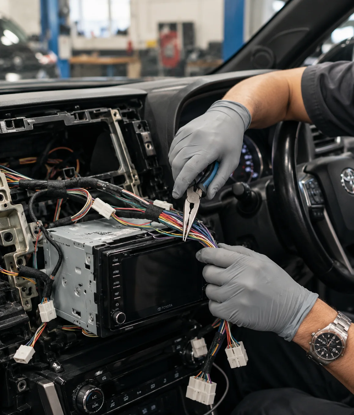 Professional car stereo installation